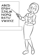 Dibujo de Profesora de inglés para Colorear
