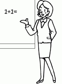 Dibujo de Profesora de matemáticas para Colorear
