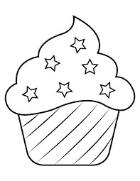 Dibujo de Estrella en Cupcake para Colorear