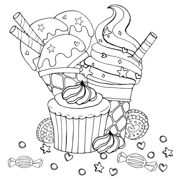 Dibujo de Magdalena y Dulces para Colorear