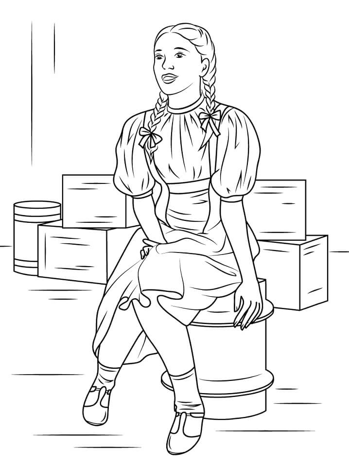 Dibujo de Dorothy Gale Sentada para Colorear
