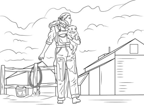 Dibujo de Escena del Tornado del Mago de Oz para Colorear