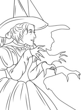 Dibujo de Mago de Oz Malvada Bruja para Colorear