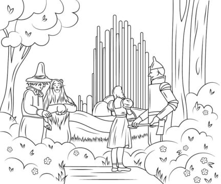Dibujo de Mago de Oz Ciudad Esmeralda para Colorear
