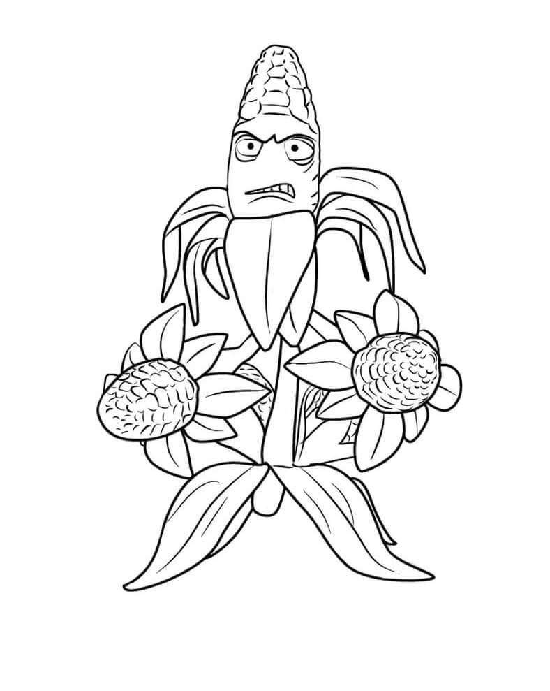 Dibujo de Corporal Corn Enojado para Colorear