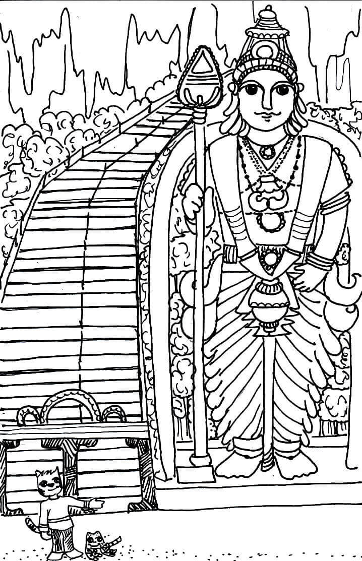 Dibujo de Cuevas de Batu para Colorear