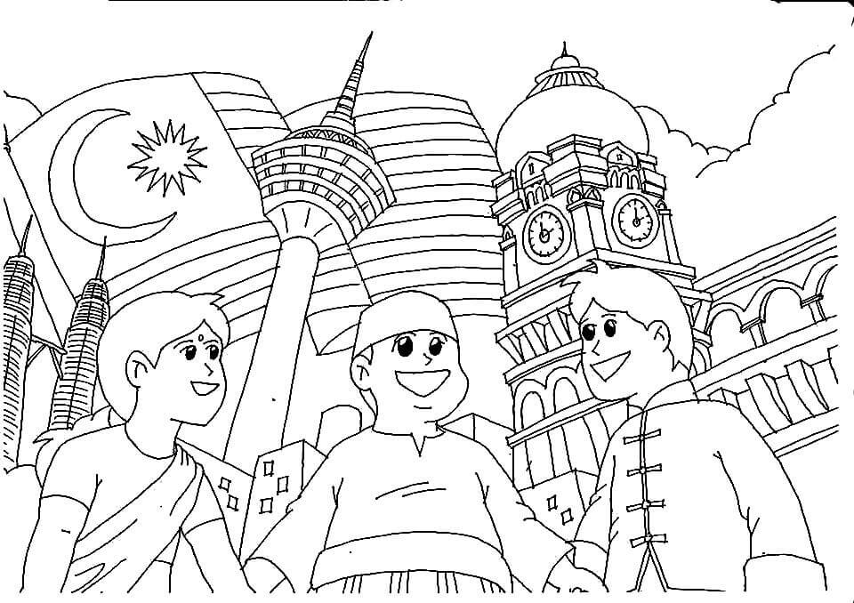 Dibujo de Malasia 3 para Colorear