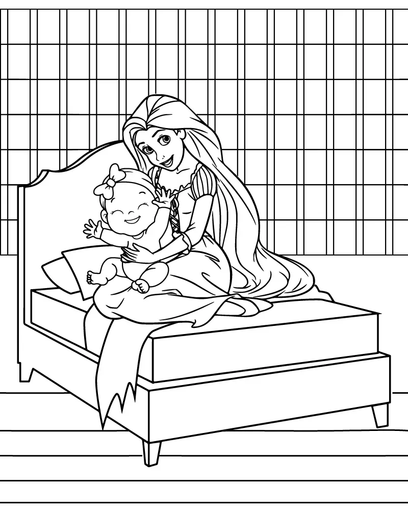 Dibujo de Imgi 10 Mom And Daughter Cartoonpng para Colorear