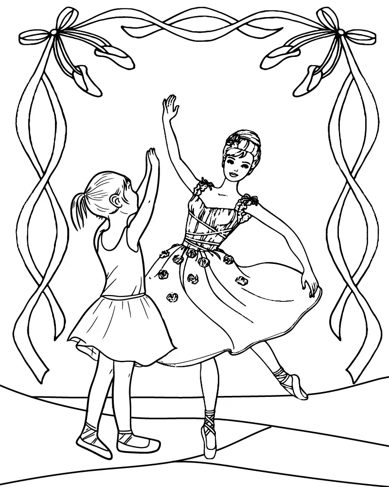 Dibujo de Imgi 13 Mom And Daughter Dancingpng para Colorear