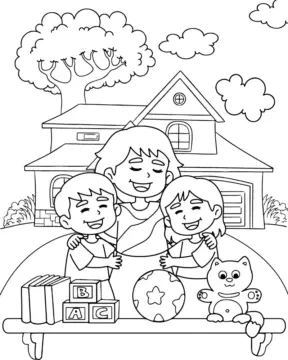 Dibujo de Imgi 16 Mom And Daughter Holidaypng para Colorear