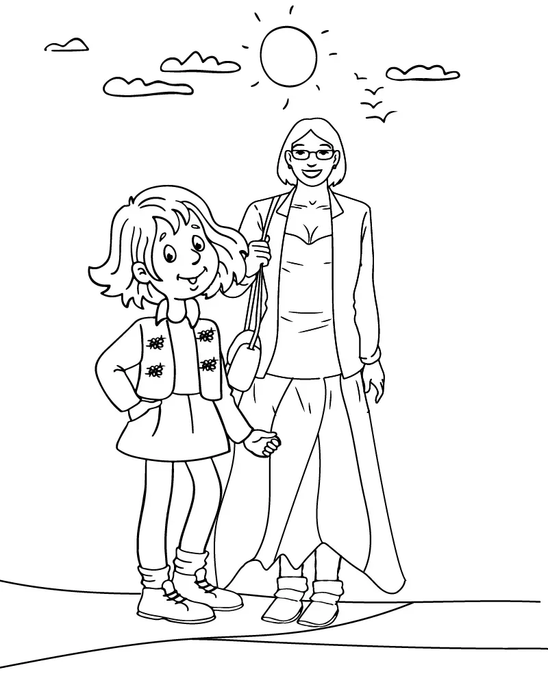Dibujo de Imgi 5 Free Mom And Daughterpng para Colorear