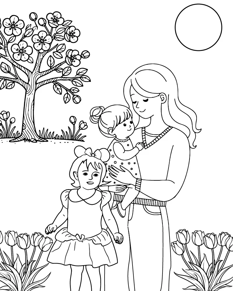 Dibujo de Imgi 10 Cute Baby And Mother Coloring Pagepng para Colorear