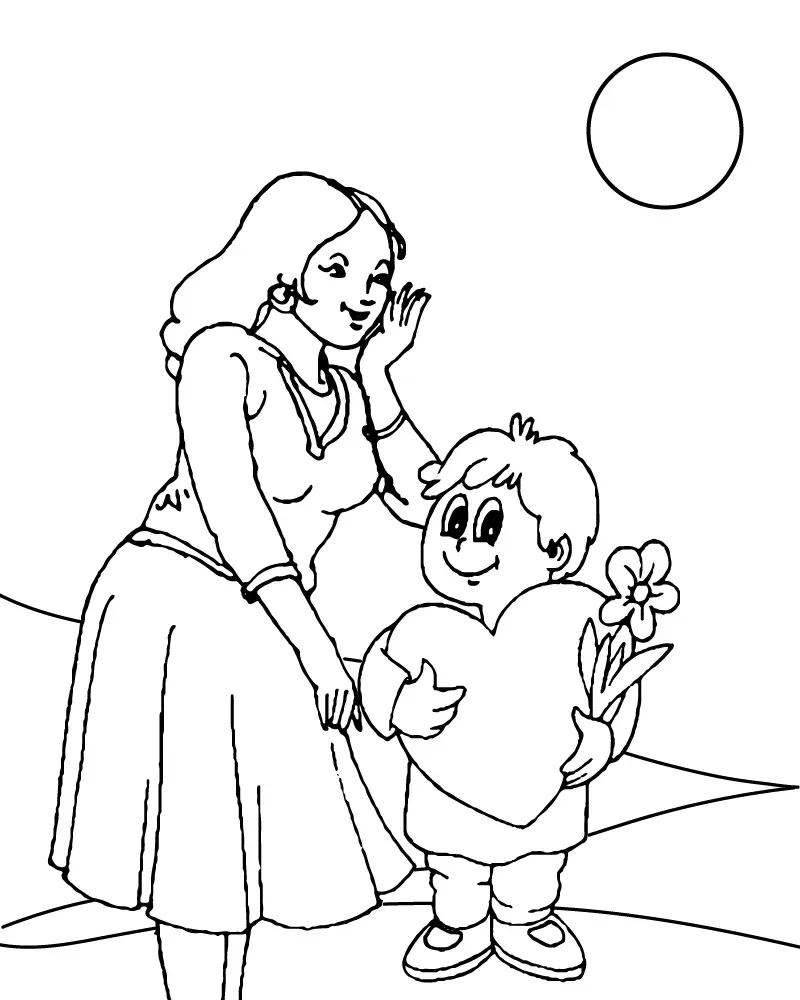 Dibujo de Imgi 12 Cute Mom And Child Coloring Pagepng para Colorear