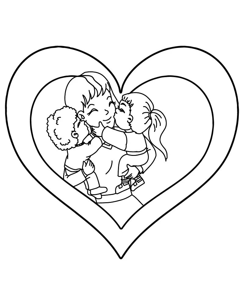 Dibujo de Imgi 19 Cute Mom With Hearts Coloring Pagepng para Colorear