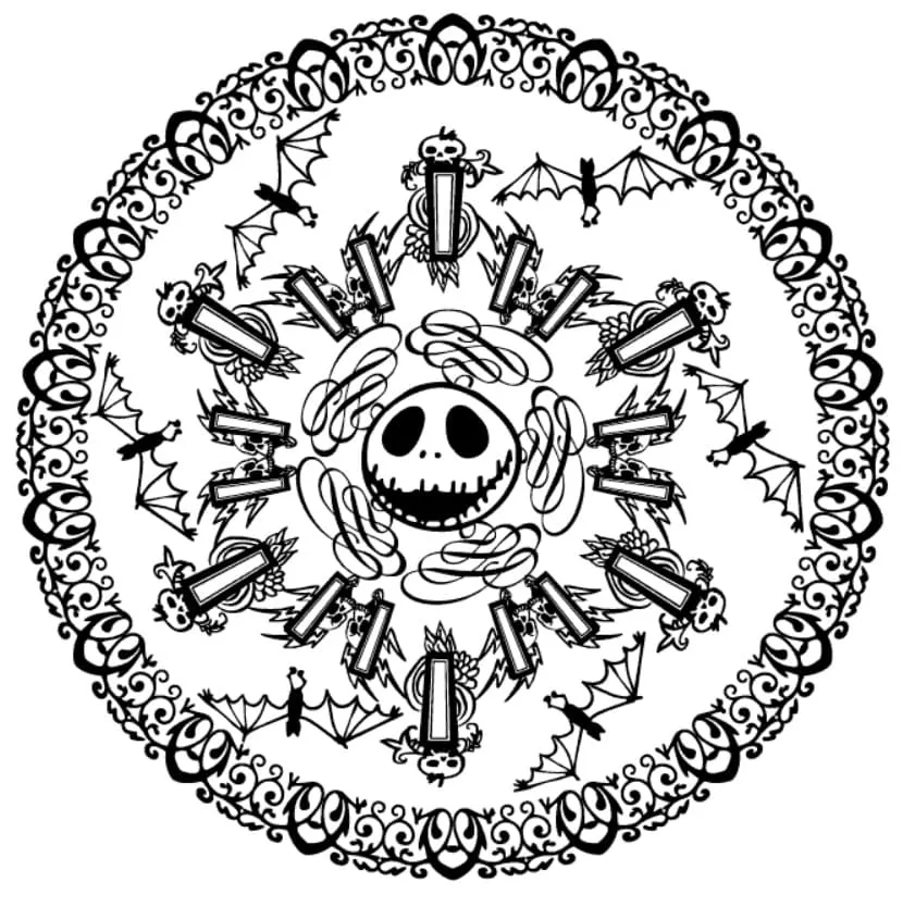 Dibujo de Halloween Mandala 11 Coloring Page para Colorear