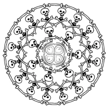 Dibujo de Halloween Mandala 13 Coloring Page para Colorear