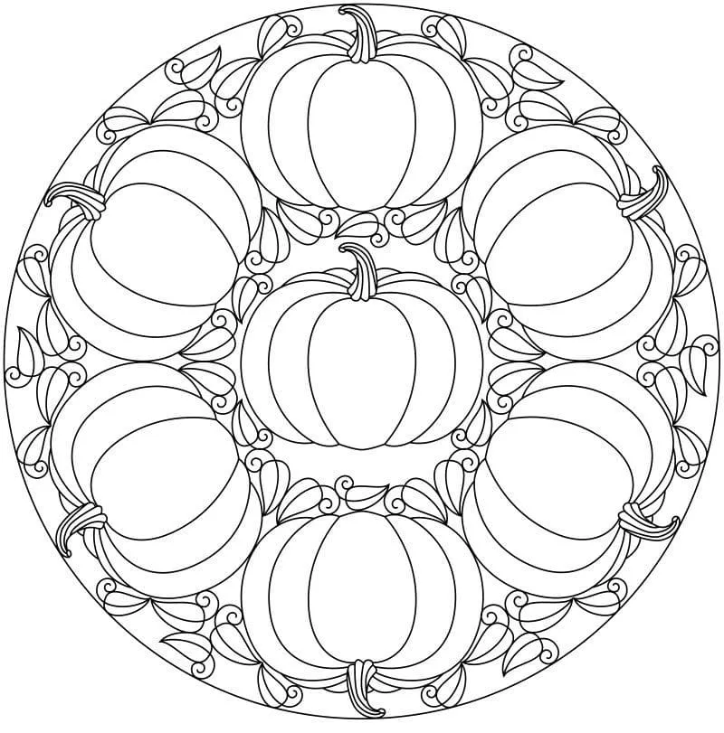Dibujo de Halloween Mandala 14 Coloring Page para Colorear