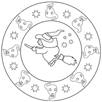 Dibujo de Halloween Mandala 15 Coloring Page para Colorear