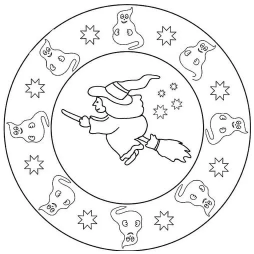 Dibujo de Halloween Mandala 15 Coloring Page para Colorear