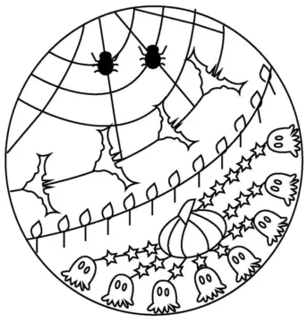 Dibujo de Halloween Mandala 16 Coloring Page para Colorear
