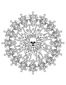 Dibujo de Halloween Mandala 17 Coloring Page para Colorear