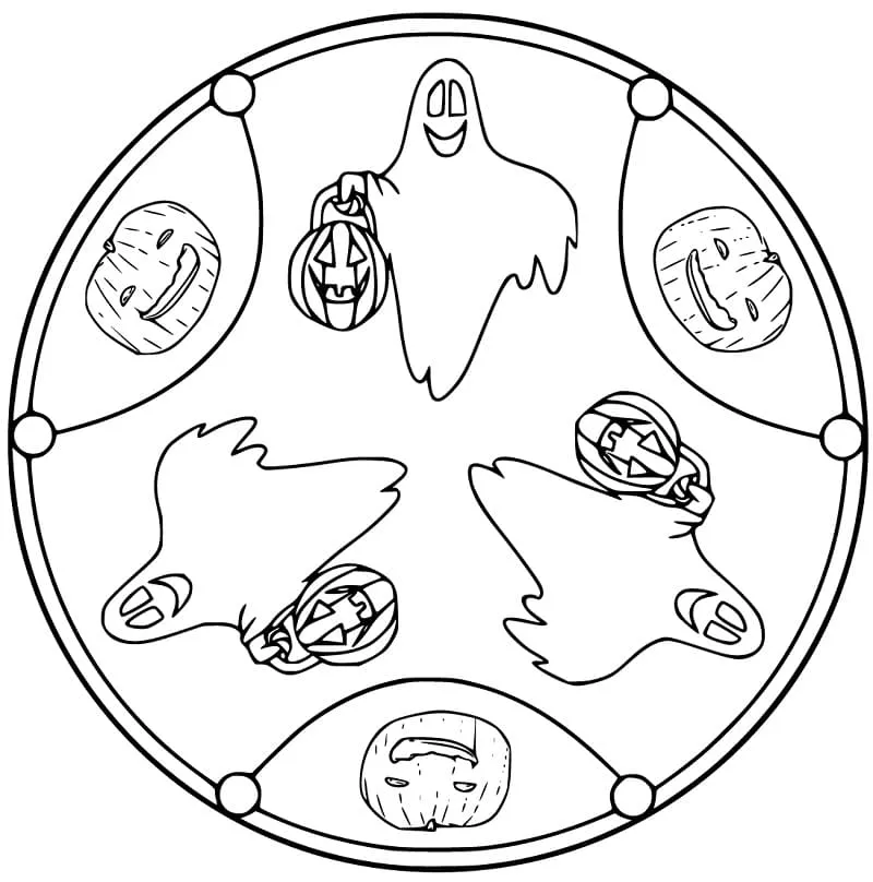 Dibujo de Halloween Mandala 5 Coloring Page para Colorear