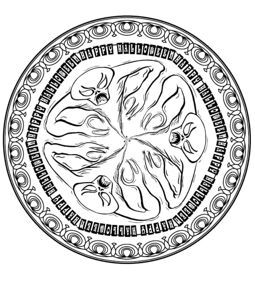 Dibujo de Halloween Mandala 8 Coloring Page para Colorear