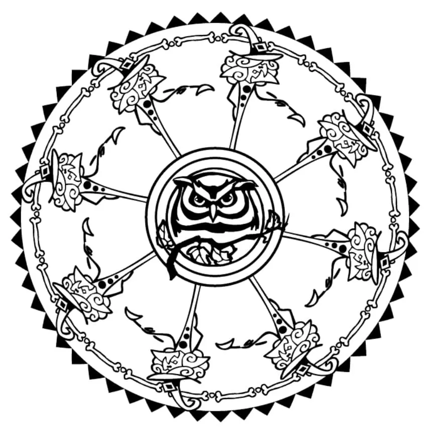 Dibujo de Halloween Mandala 9 Coloring Page para Colorear