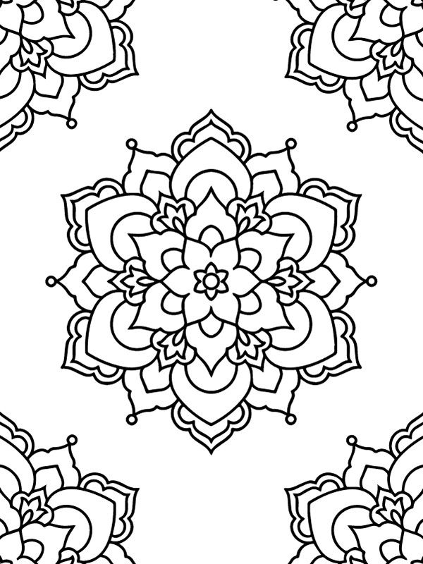 Dibujo de Elegant Simple Mandala Flower Design For Kids Coloring Pages para Colorear