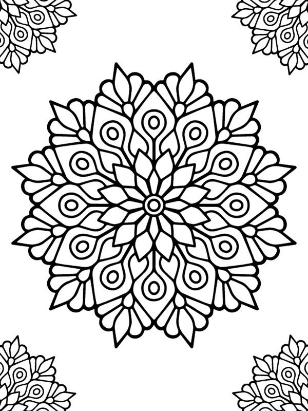 Dibujo de Flower Mandala Coloring Pages For Kids para Colorear