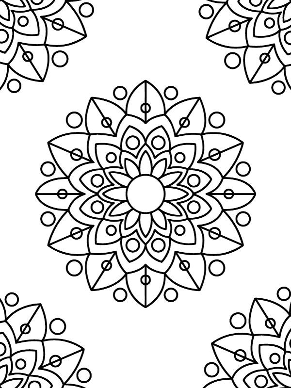 Dibujo de Free Mandala Printables For Artistic Coloring With Kids para Colorear
