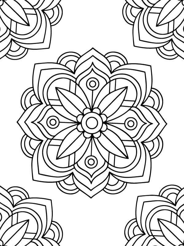 Dibujo de Monochrome Mandala Coloring Pages para Colorear