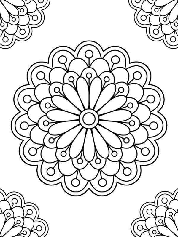 Dibujo de Printable Kids Mandala Coloring Page para Colorear