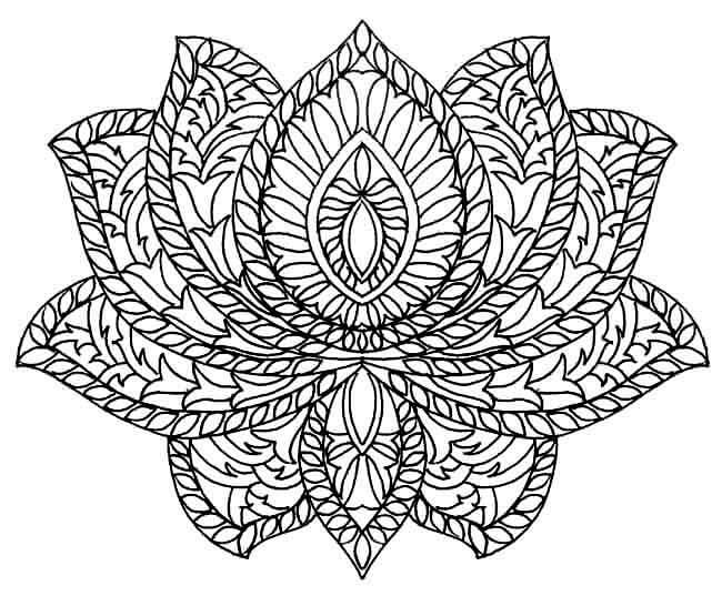 Dibujo de Lotus Hermoso Mandala para Colorear
