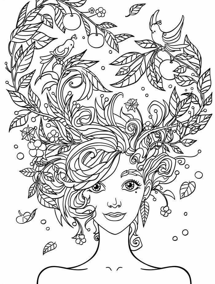 Dibujo de Mandala Gran Cabello para Colorear