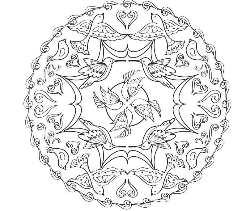 Dibujo de Mandala Sonriente Pusheen para Colorear