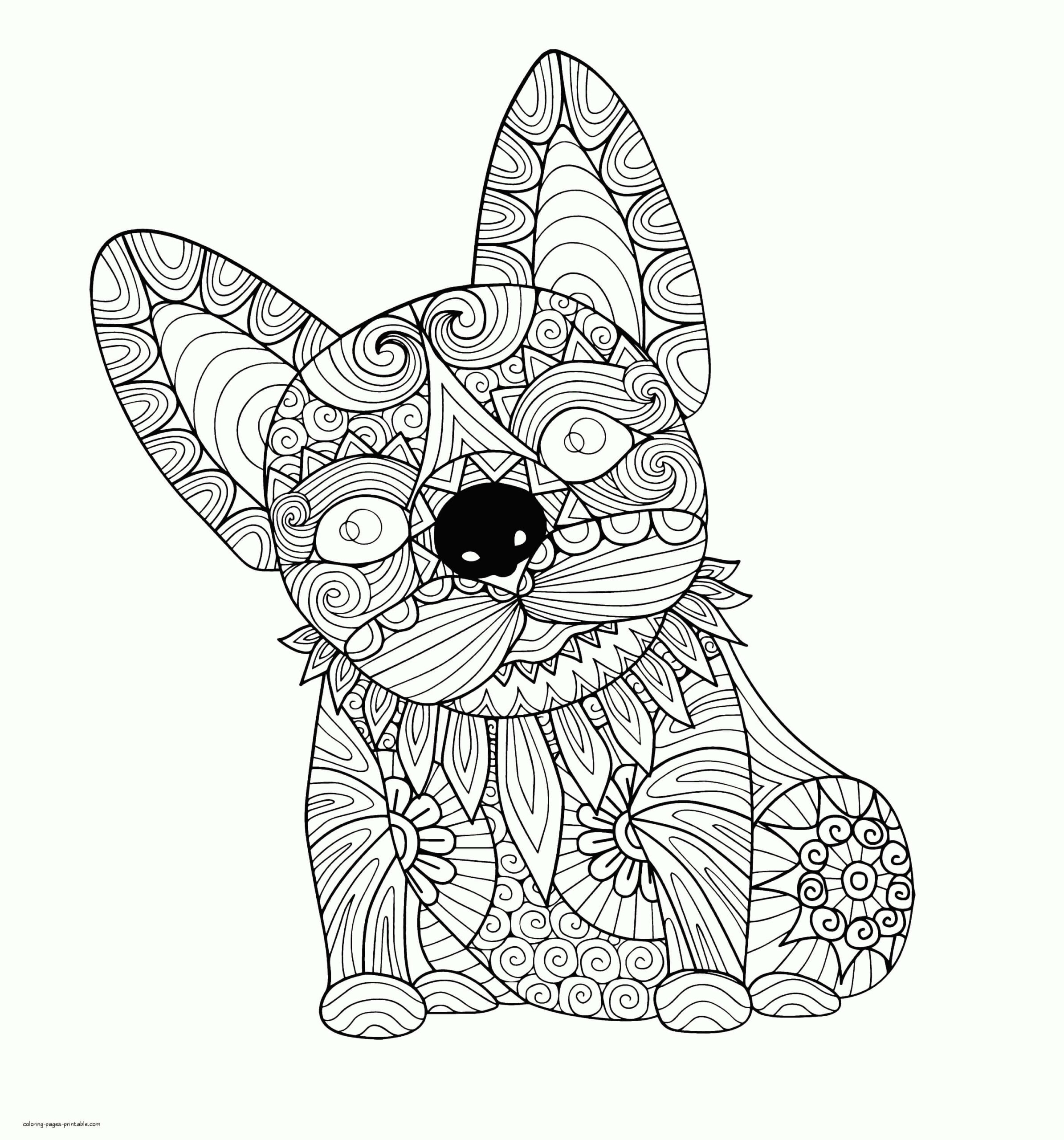 Dibujo de Mandala de Perro Scaled para Colorear