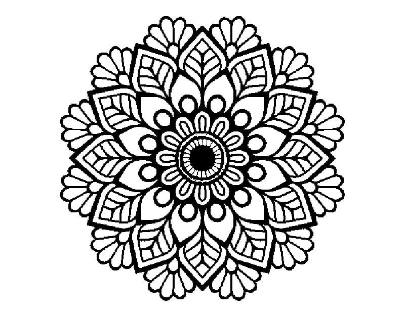 Dibujo de Mandalas de Flores para Colorear