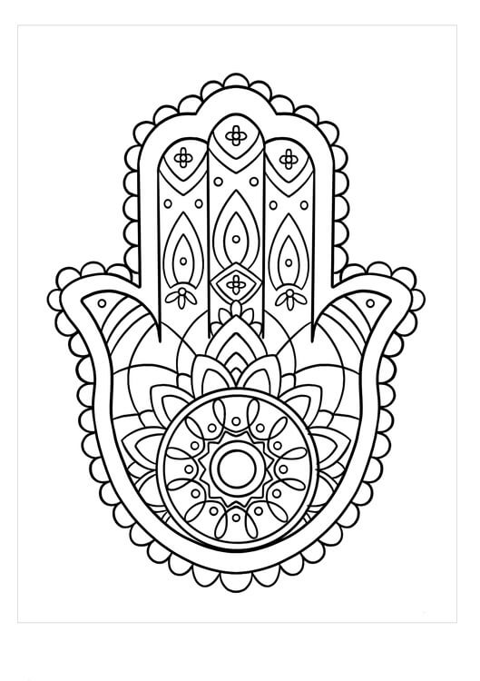 Dibujo de Mandalas de Mano para Colorear