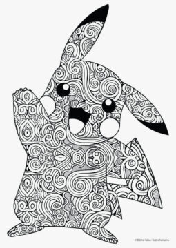 Dibujo de Pikachu Divertidos Mandalas para Colorear