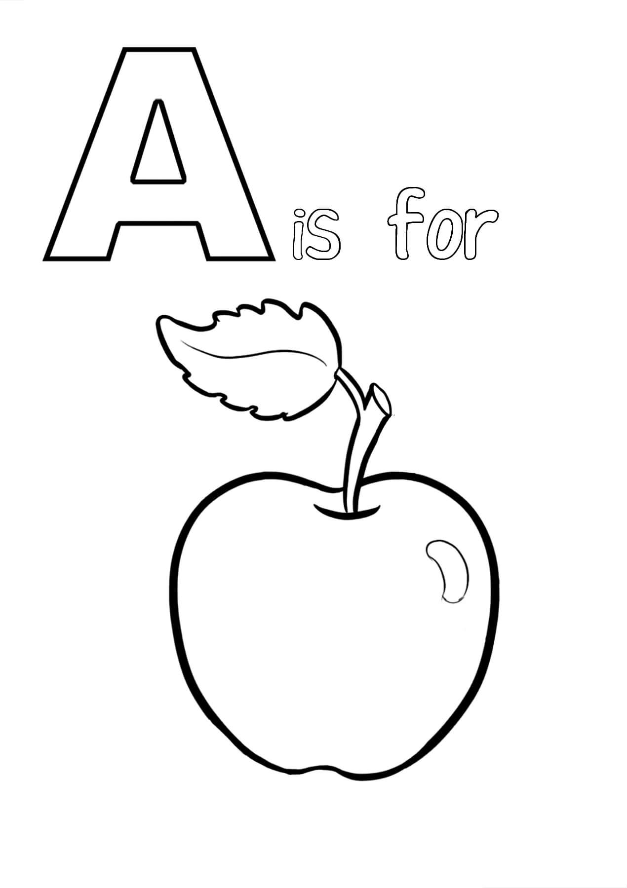 Dibujo de A Es por una Manzana para Colorear