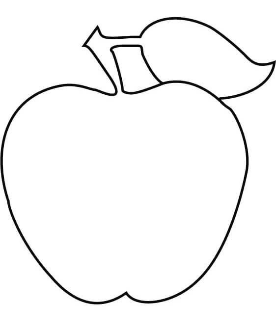 Dibujo de Contorno de Manzana para Colorear
