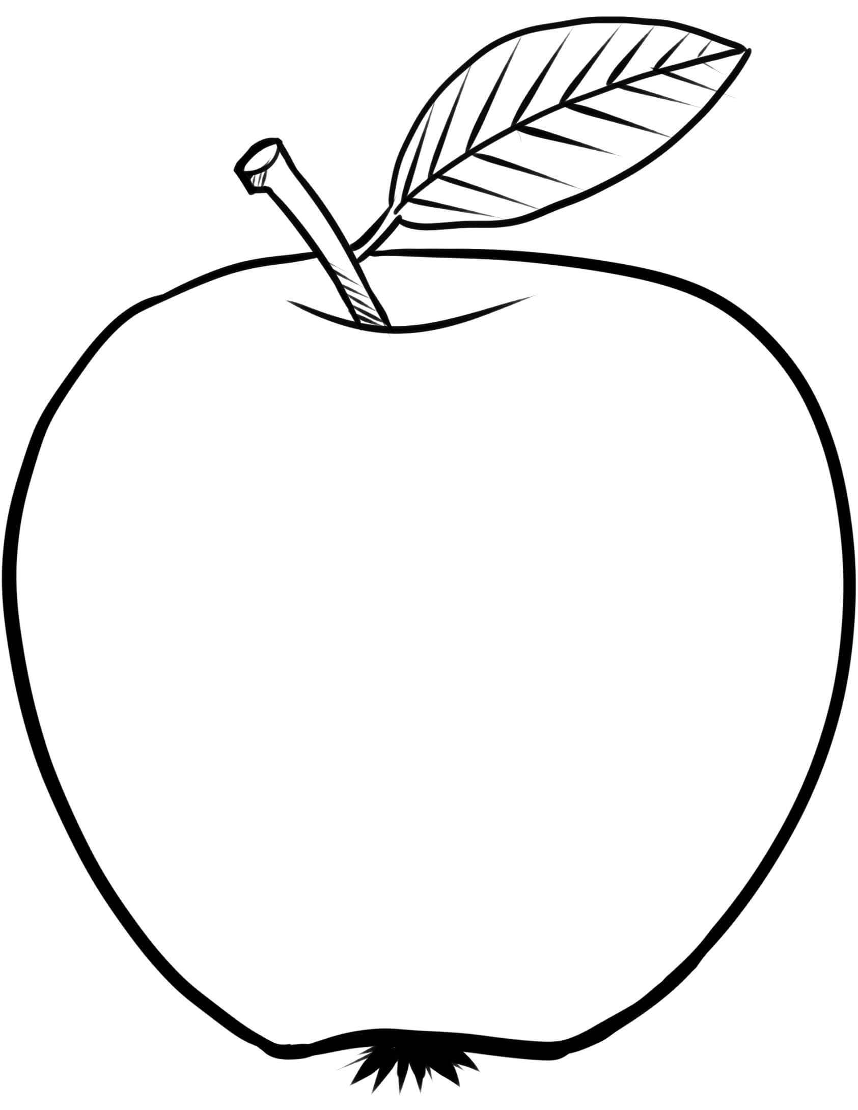 Dibujo de Descargar Gratis de Manzana para Colorear
