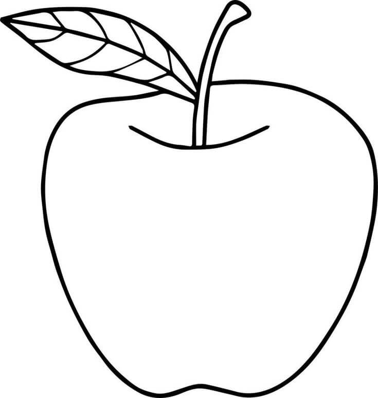 Dibujo de Diseño Libre de Manzana para Colorear
