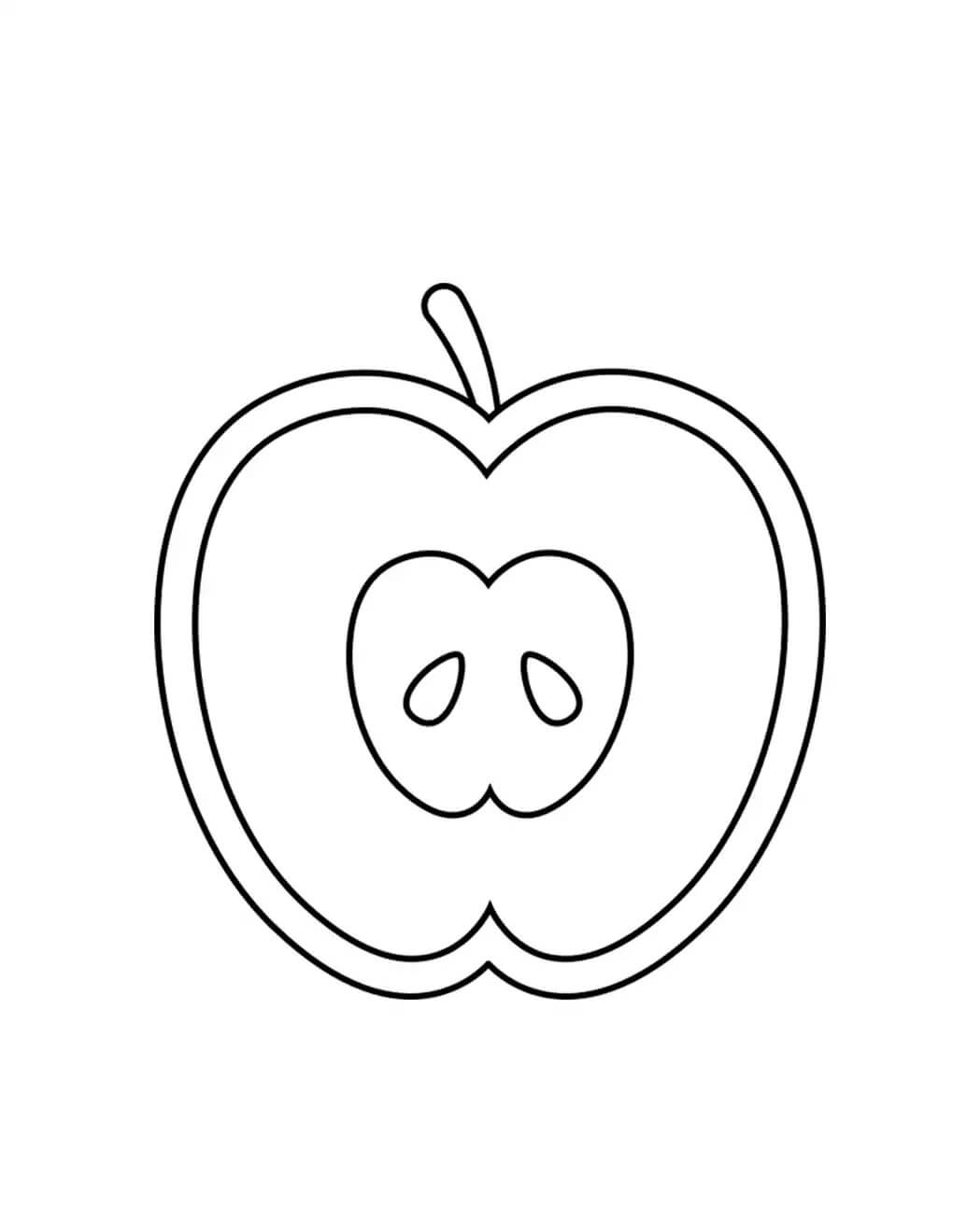 Dibujo de Etiqueta Engomada de la Manzana para Colorear