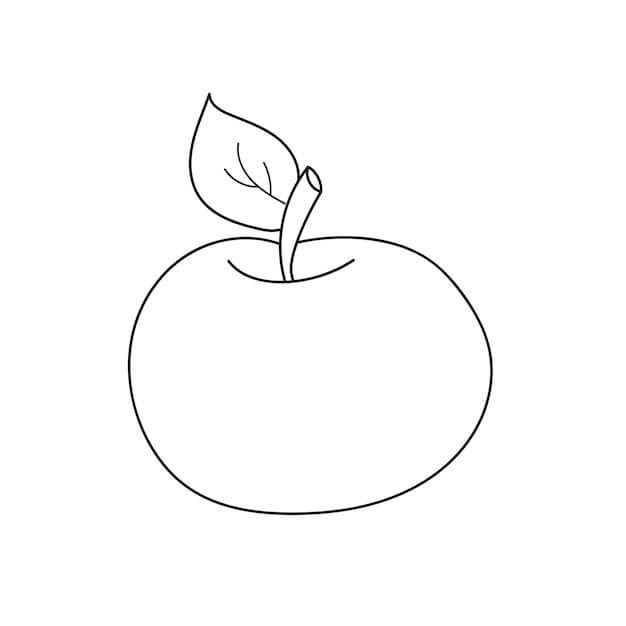 Dibujo de Idea Libre de Manzana para Colorear