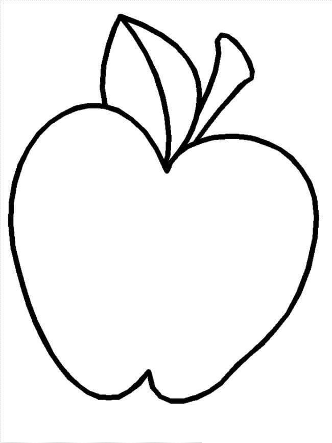 Dibujo de Manzana Muy fácil para Colorear