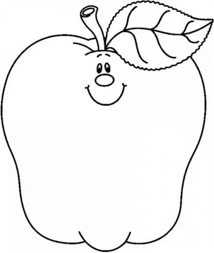 Dibujo de Manzana Sonriente para Colorear