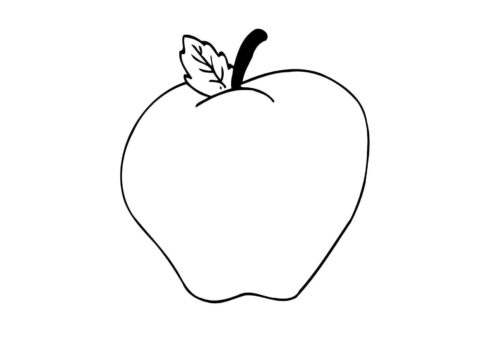 Dibujo de Uso Gratuito de Manzana para Colorear