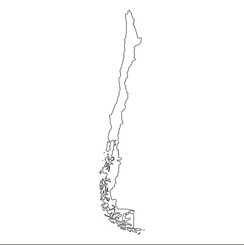 Dibujo de Mapa en Blanco de Chile Hd para Colorear